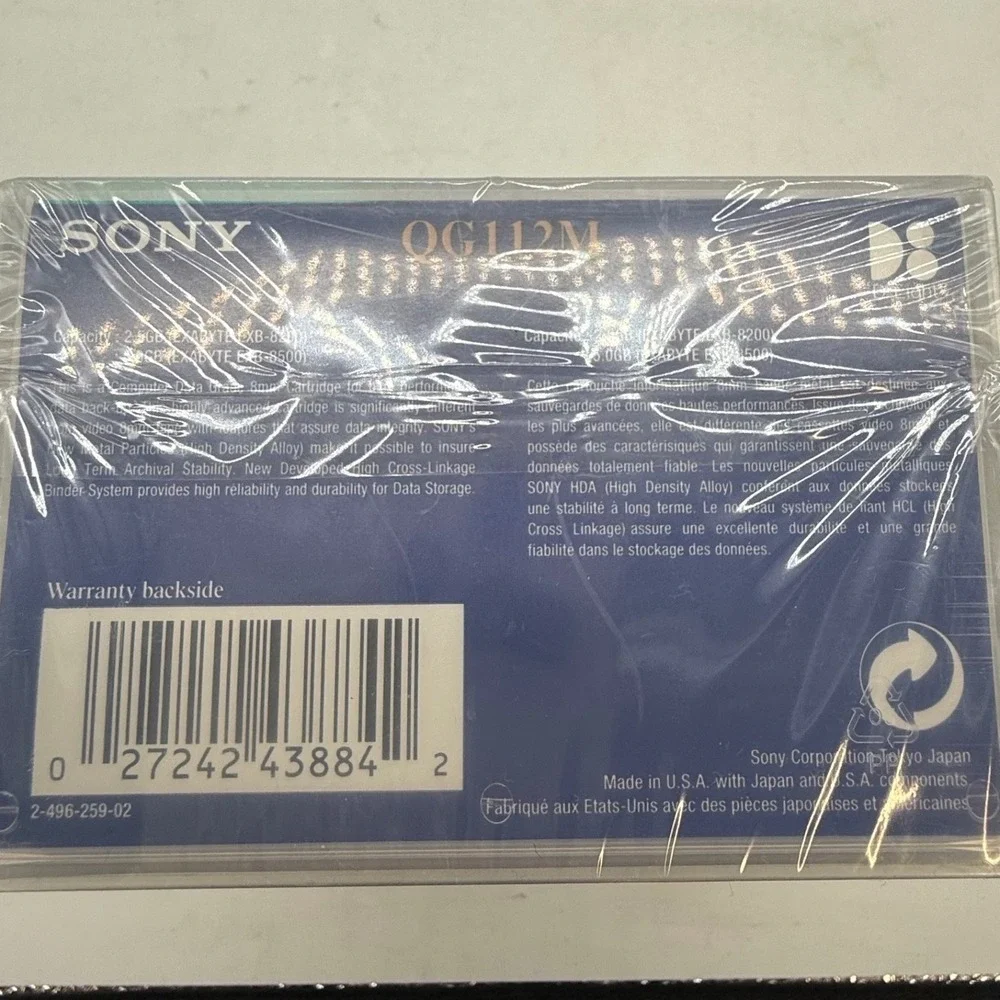 Sony QG112M 8mm Data Cartridge 2.5GB 5.0GB Computer Grade Tape 5 Pack Sealed‎